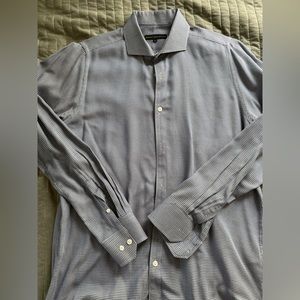 Blue and White Dress Shirt Size Large